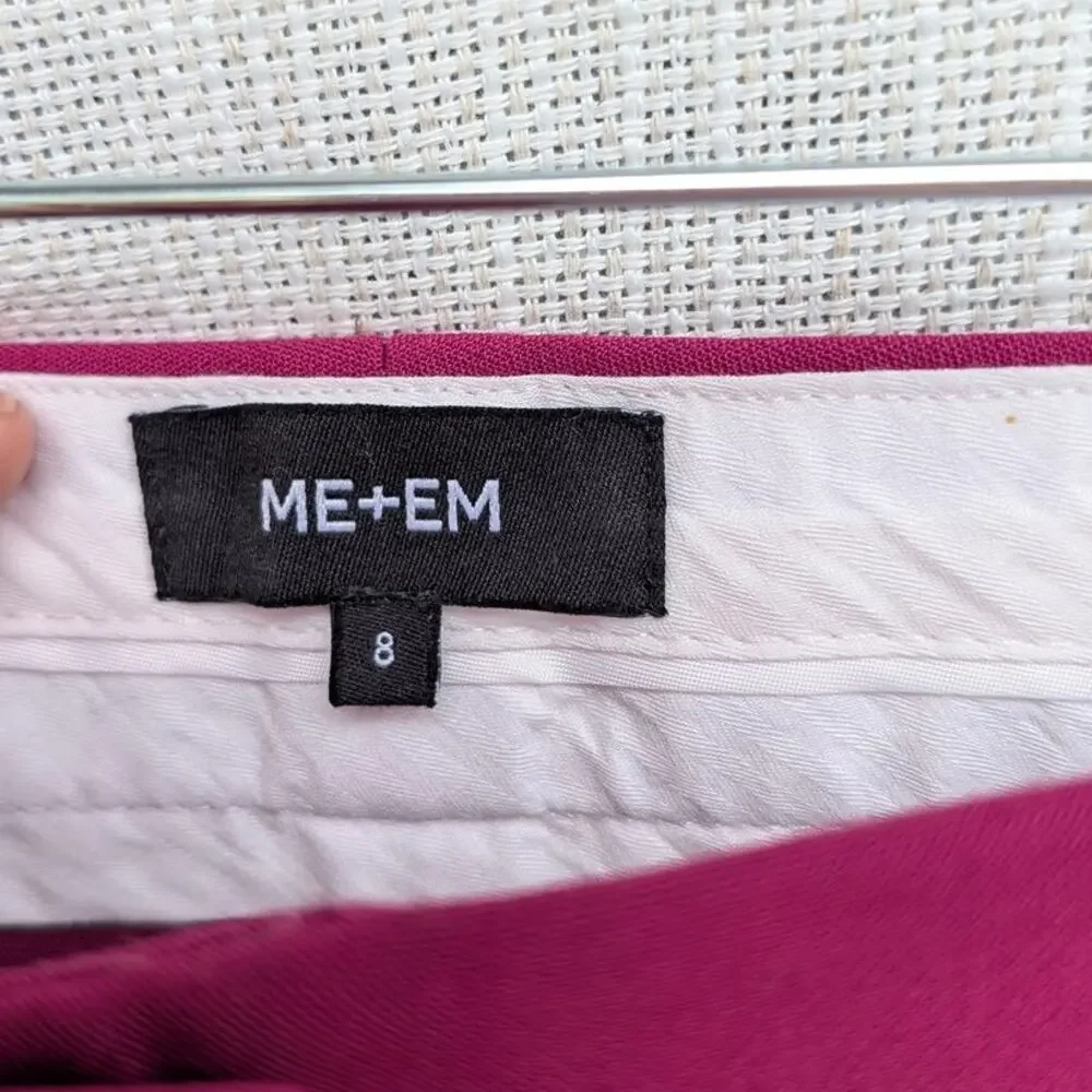 ME+EM Statement Crop Length Pants Womens UK8/US4 Fuchsia Mid-rise Straight - Picture 4 of 10